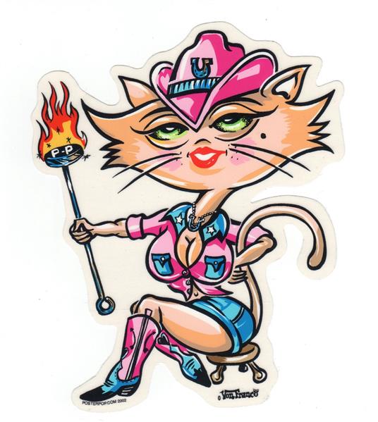 Von Franco Aufkleber - Cowgirl Kitten