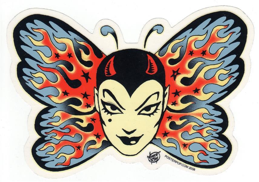 Aufkleber - Vince Ray - Tattoo Butterfly