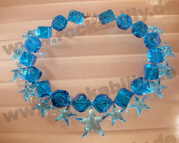 Sternkette Groß Mit Würfel - Blau Transparent