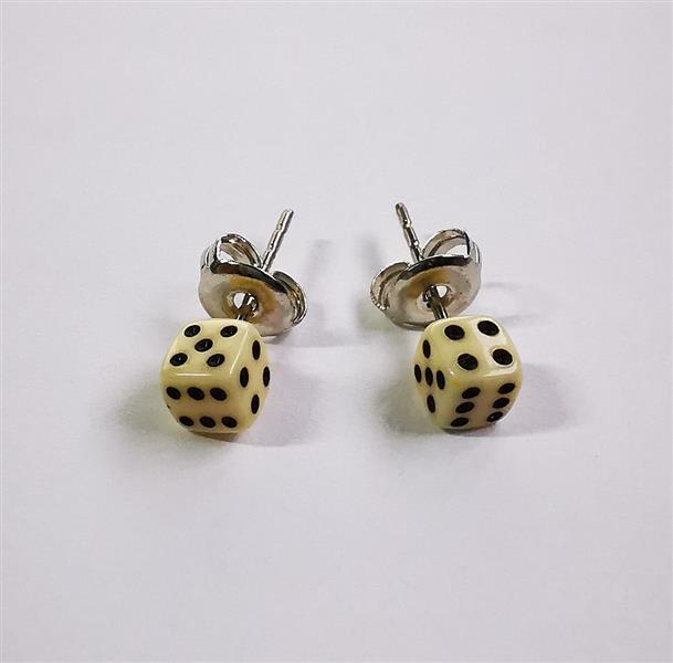 Ohrstecker (Paar) - Beige-Satt