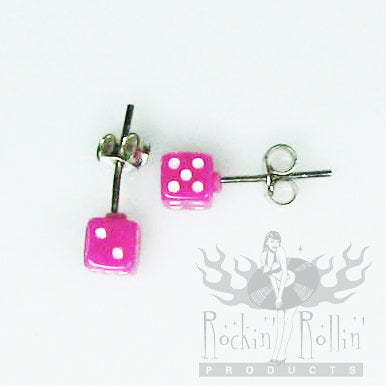 Ohrstecker (Paar) - Pink-Satt