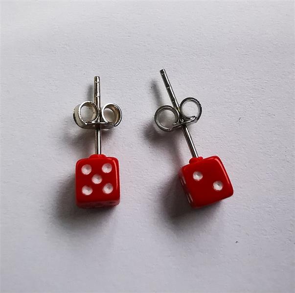 Ohrstecker (Paar) - Rot-Satt