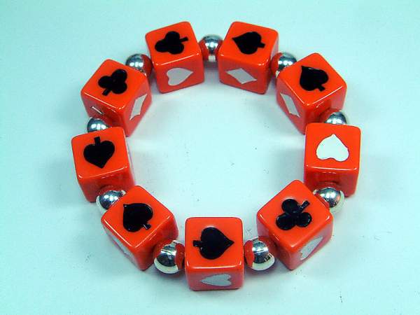 Armband Poker, Groß - Orange - Satt