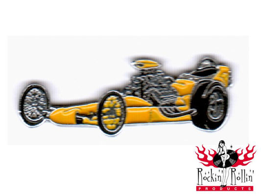 Hot Rod Pin - Dragster, Gelb