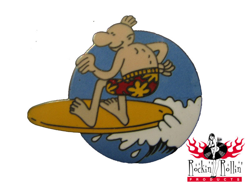 Pin - Lucien - Auf Surfbrett Stehend, Gelb