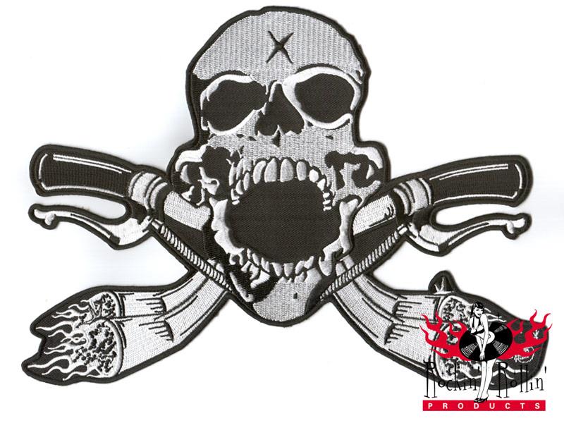Virus Style Rückenaufnäher - Biker Skull
