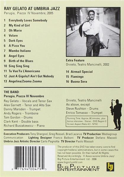 DVD - Ray Gelato At Umbria Jazz - Live From Perugia, Italy
