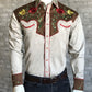 Western Shirt - 2-Tone Tan & Brown Floral, embroidered