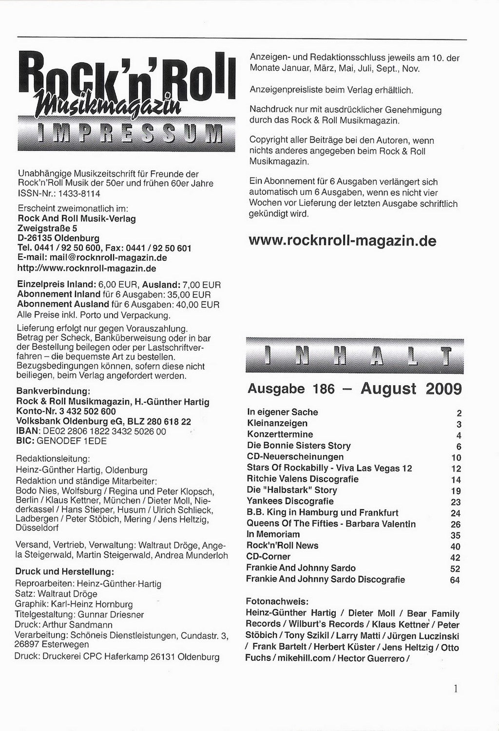 Magazin - Rock'n'Roll Musik Magazin 186