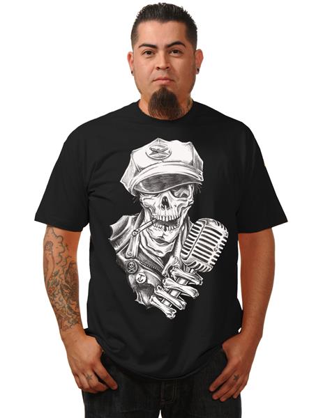 T-shirt - Skull Biker Microphone