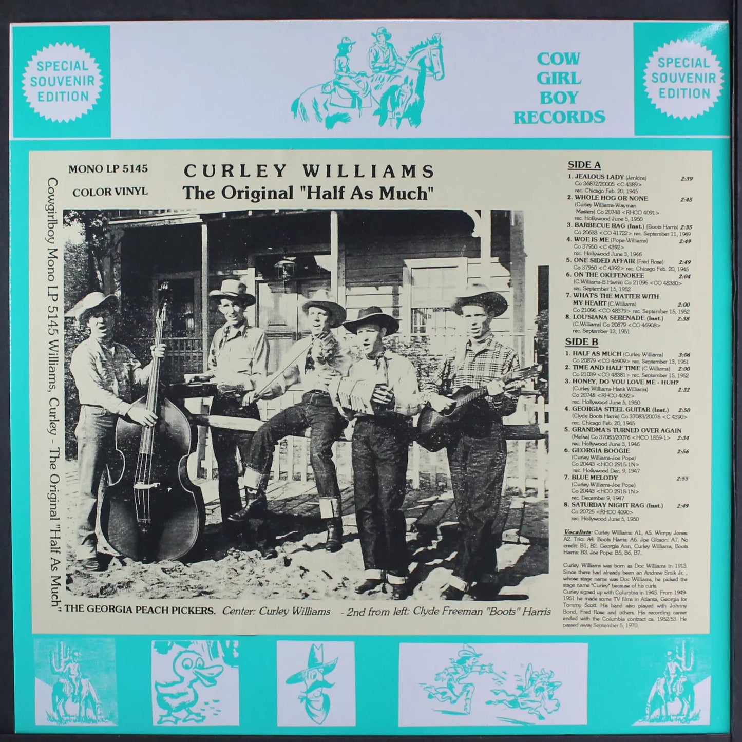 LP - Curley Williams - The Original Half As Much-Special Souvenir Edition