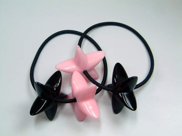 Haarband Stern - Schwarz - Rosa