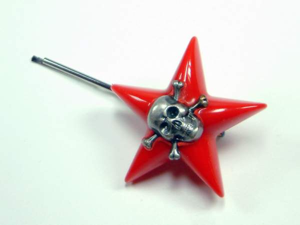 Haarschieber Stern Totenkopf - Rot