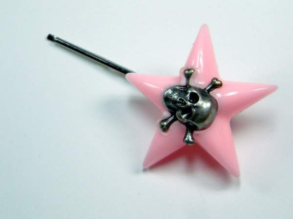 Haarschieber Stern Totenkopf - Rosa