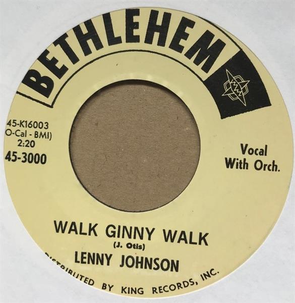 Single - Lenny Johnson - Walk Ginny Walk , Gee Gee Baby