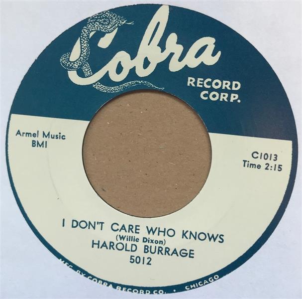 Single - Harold Burrage - Messed Up / I Don't Care Who Knows