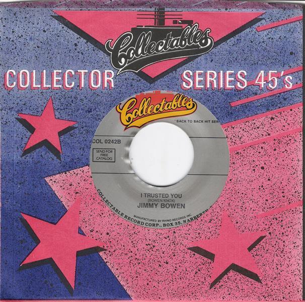 Single - Jimmy Bowen - Warm Up To Me Baby, I Trusted You