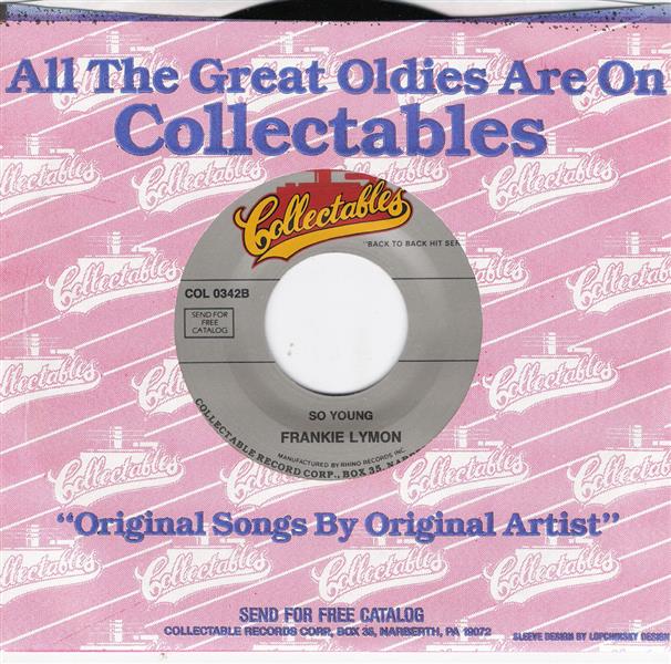 Single - Frankie Lymon - So Goes My Love , So Young
