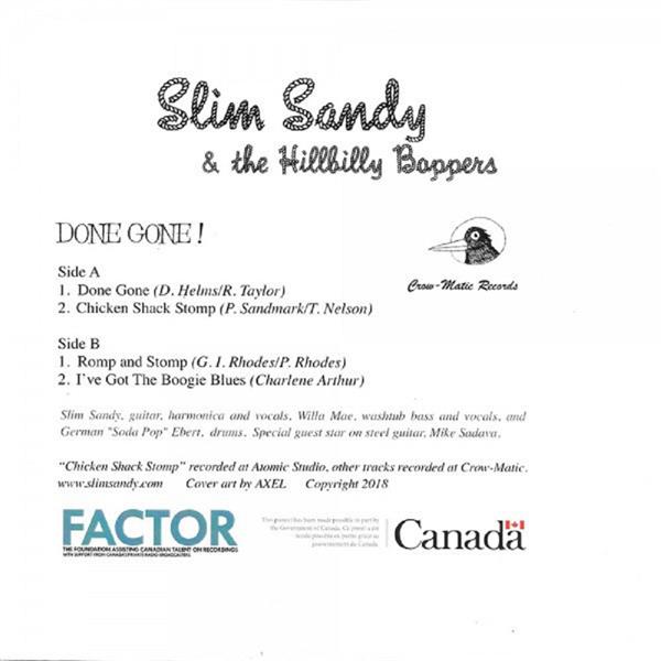 Single - Slim Sandy & The Hillbilly Boppers - Done Gone