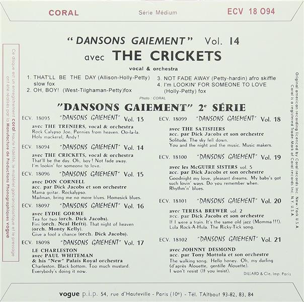 Single - Buddy Holly and the Crickets - Dansons Gaiement Vol. 14
