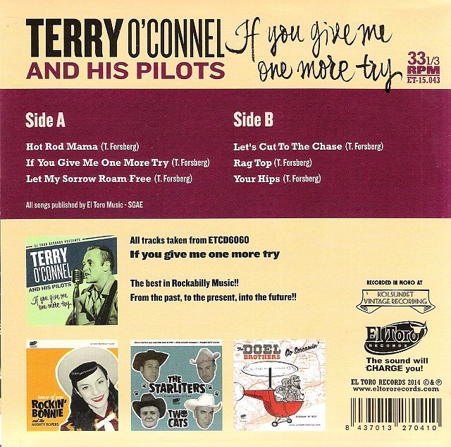 Single - Terry O'Connel And His Pilots - If You Give Me One More Try