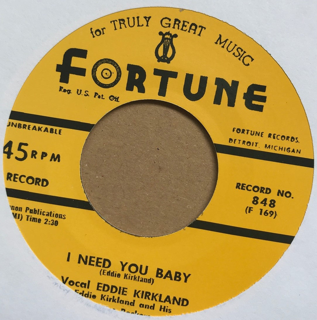 Single - Eddie Kirkland - I Need You Baby/I Must Have Done Somebody Wrong