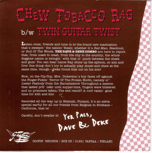 Single - Dave & Deke Combo - Chew Tobacco Rag