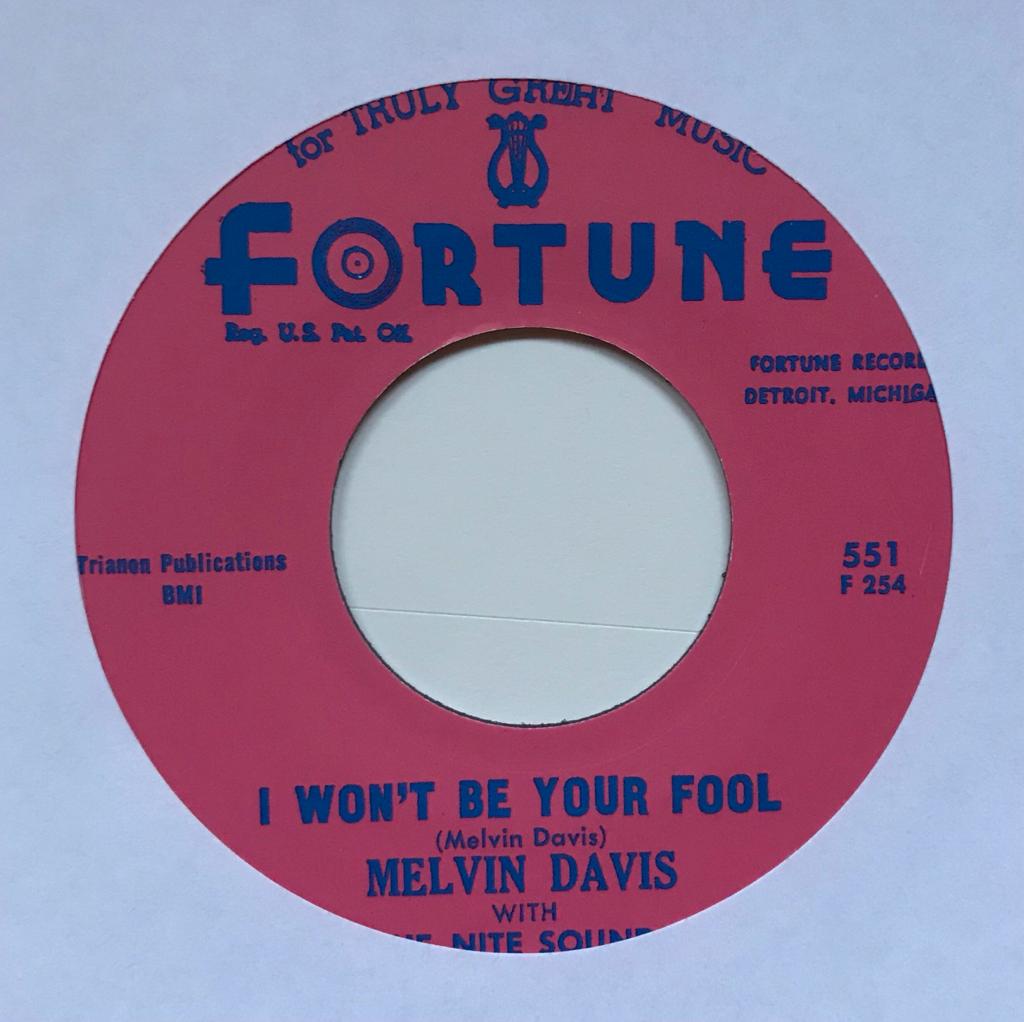 Single - Melvin Davis - Playboy - I Won't Be Your Fool