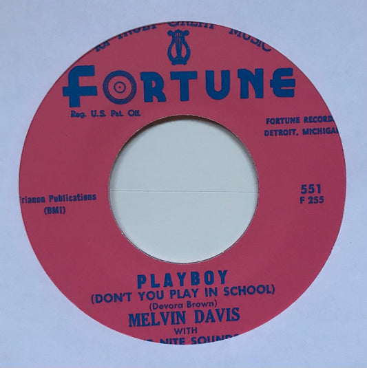 Single - Melvin Davis - Playboy - I Won't Be Your Fool