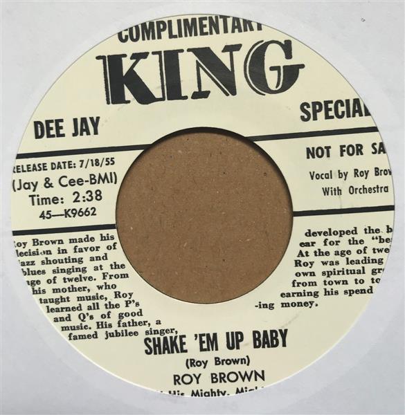 Single - Roy Brown - Shake 'Em Up Baby / Letter To Baby