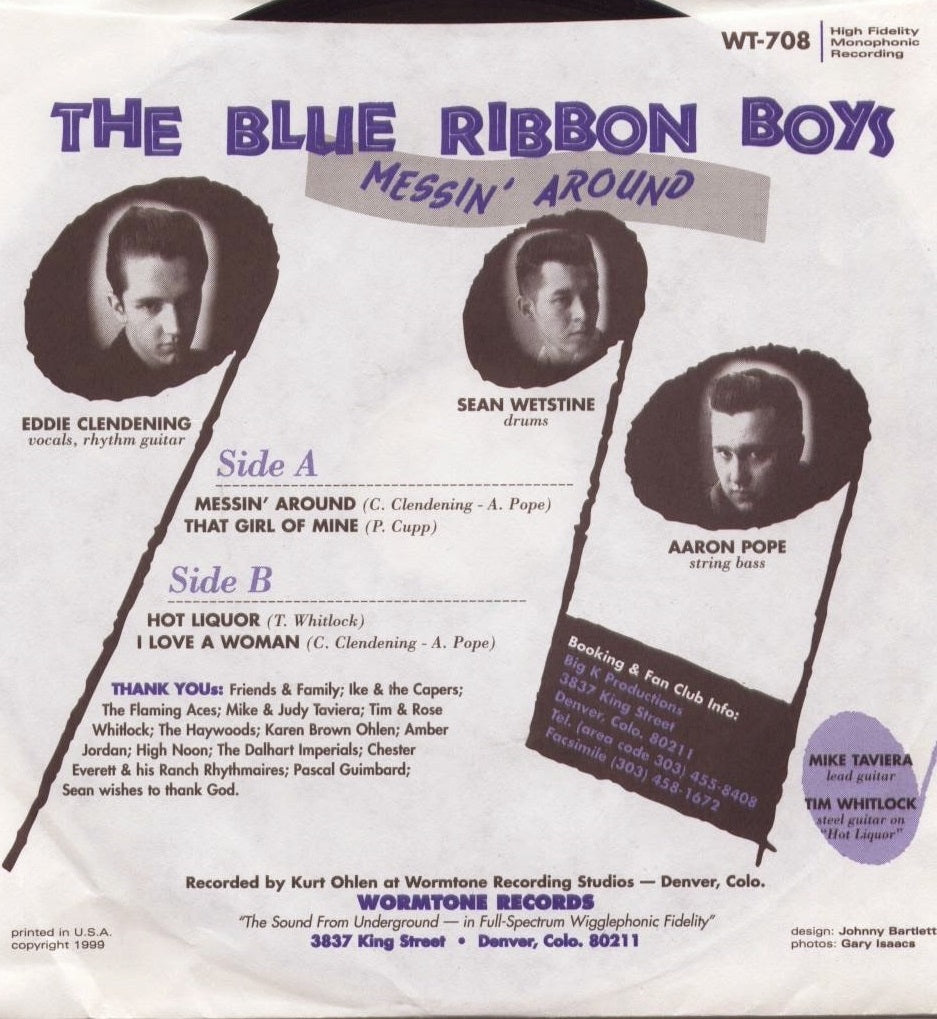 Single - Blue Ribbon Boys - Messin'Around, That Girl Of Mine, Hot Liquor, I Love A Woman
