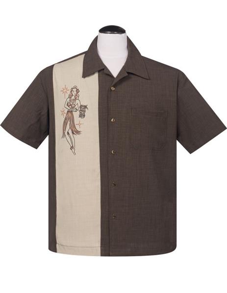 Steady-Hemd - Mai Tai Mirage Button Up, coffee