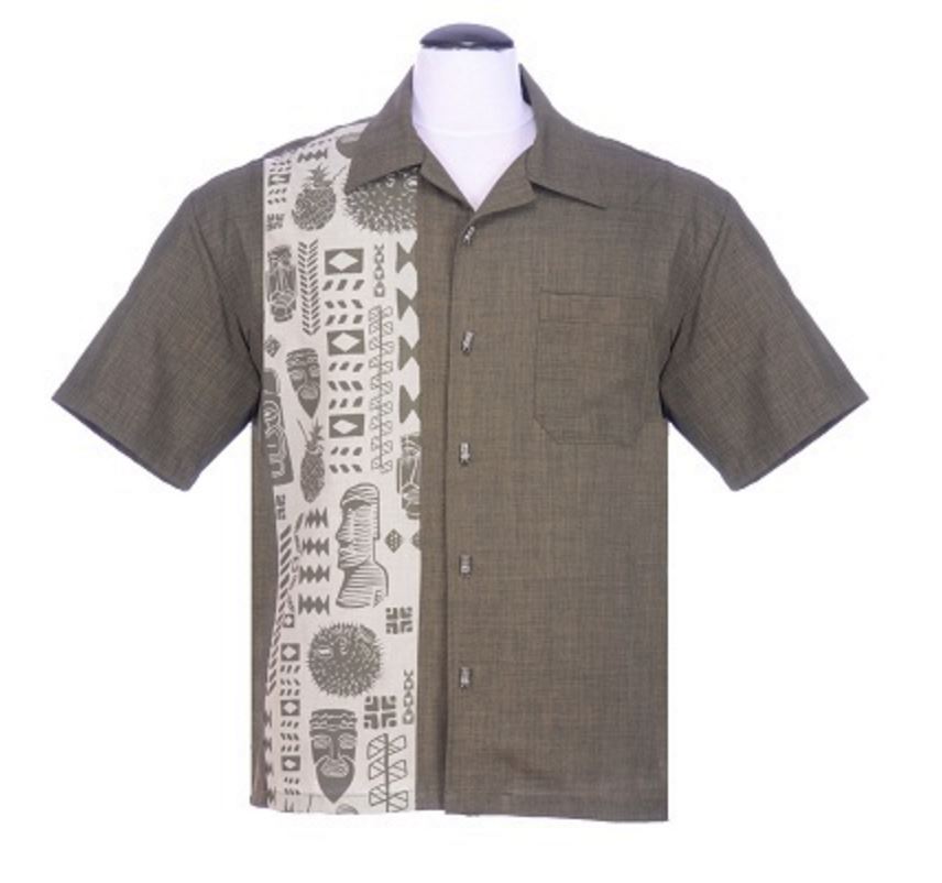 Steady-Shirt - Easter Island Single Panel, Olive