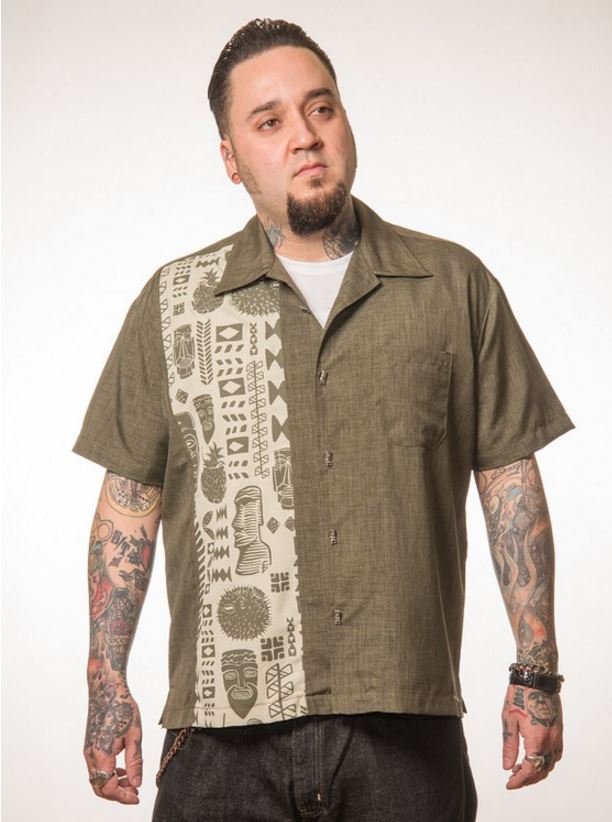 Steady-Shirt - Easter Island Single Panel, Olive