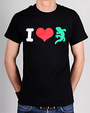 T-Shirt - I Love Gecko Rex - schwarz