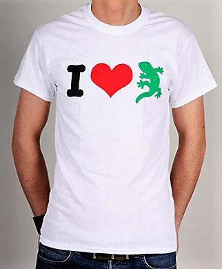 T-Shirt - I Love Gecko Rex - white