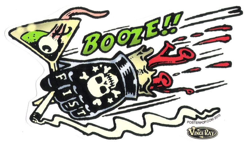 Aufkleber - Vince Ray - Booze Fist