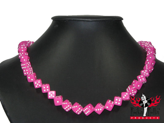 Halskette - Würfel pink