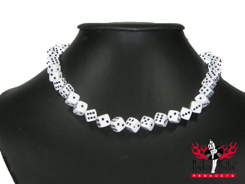 Halskette - Würfel weiß