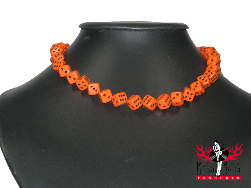 Halskette - Würfel orange