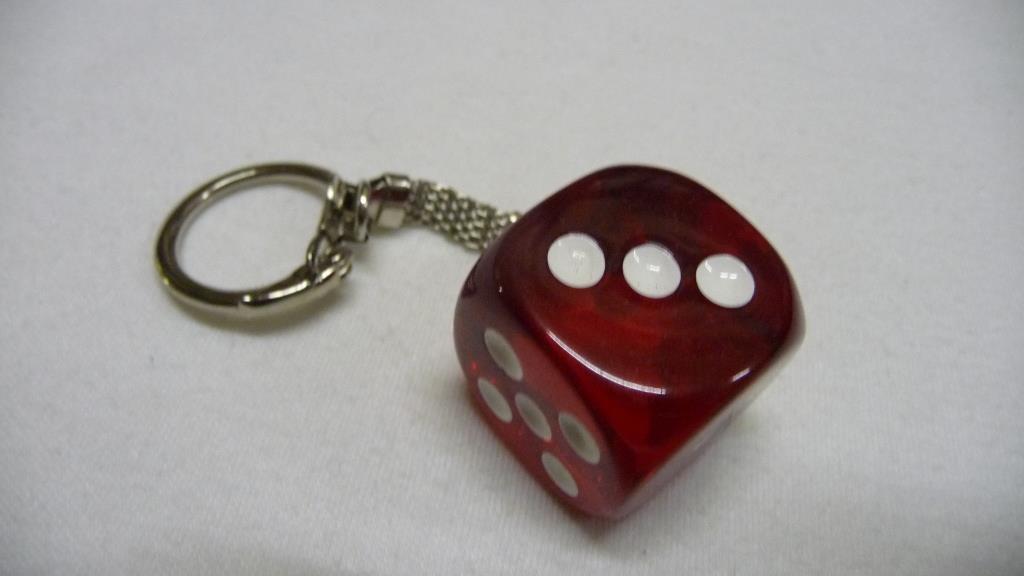 Schlüsselanhänger Würfel - Bordeaux Meliert, Groß