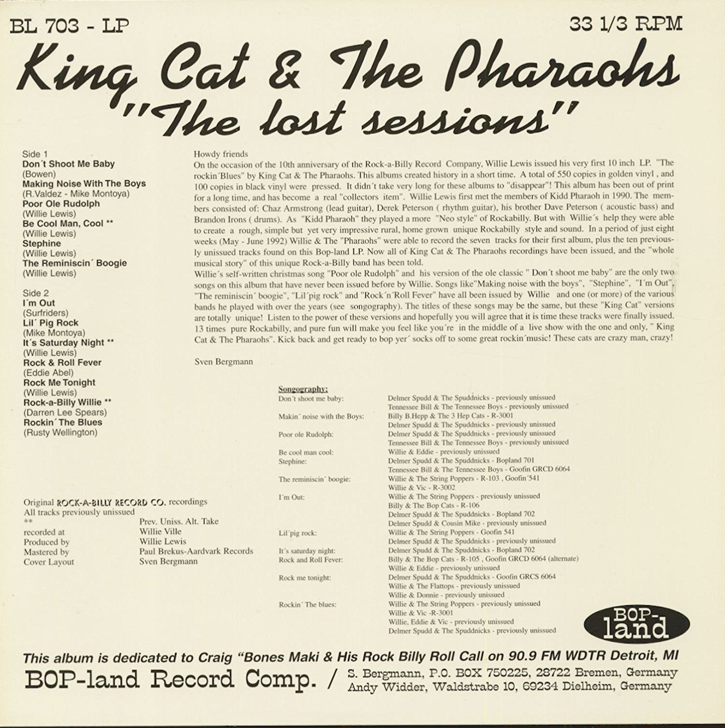 LP - King Cat & Pharaohs - The Lost Sessions