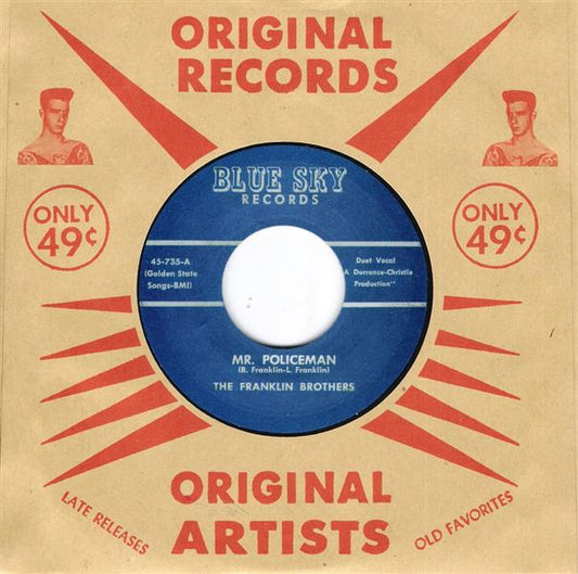 Single - Franklin Bros. Mr. Policeman / Oh, Laura