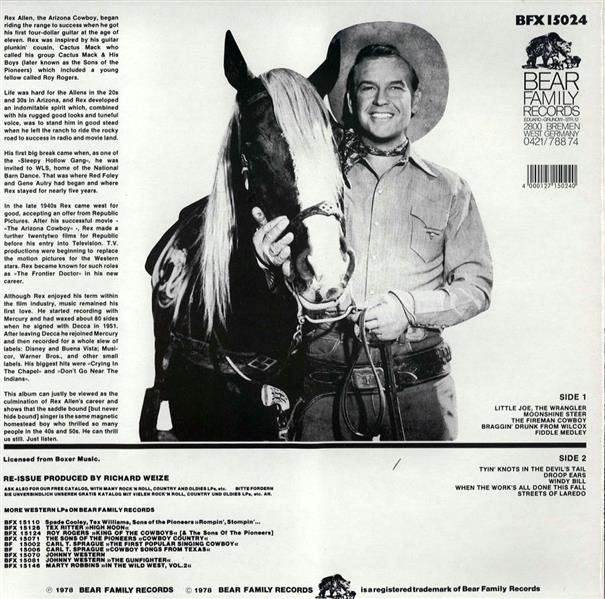 LP - Rex Allen - Boney Kneed Hairy Legged Cowboy Songs