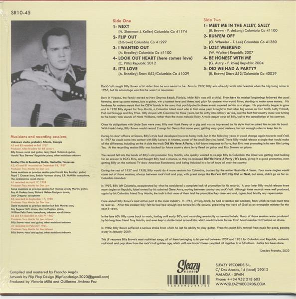 10inch - Billy Brown - His Rockinest 1957-1961