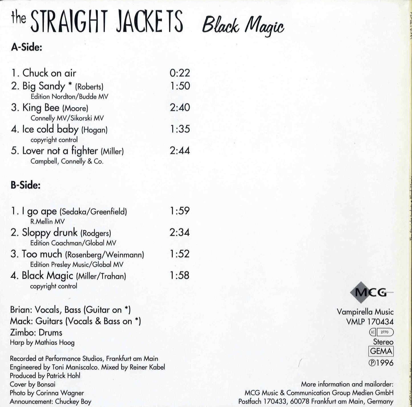 10inch - Straight Jackets - Black Magic