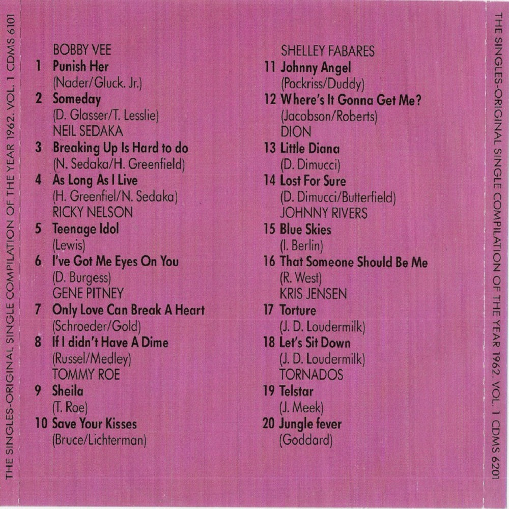 CD - VA - Singles - Orginal Single Compilation The Year 1962 Vol. 1