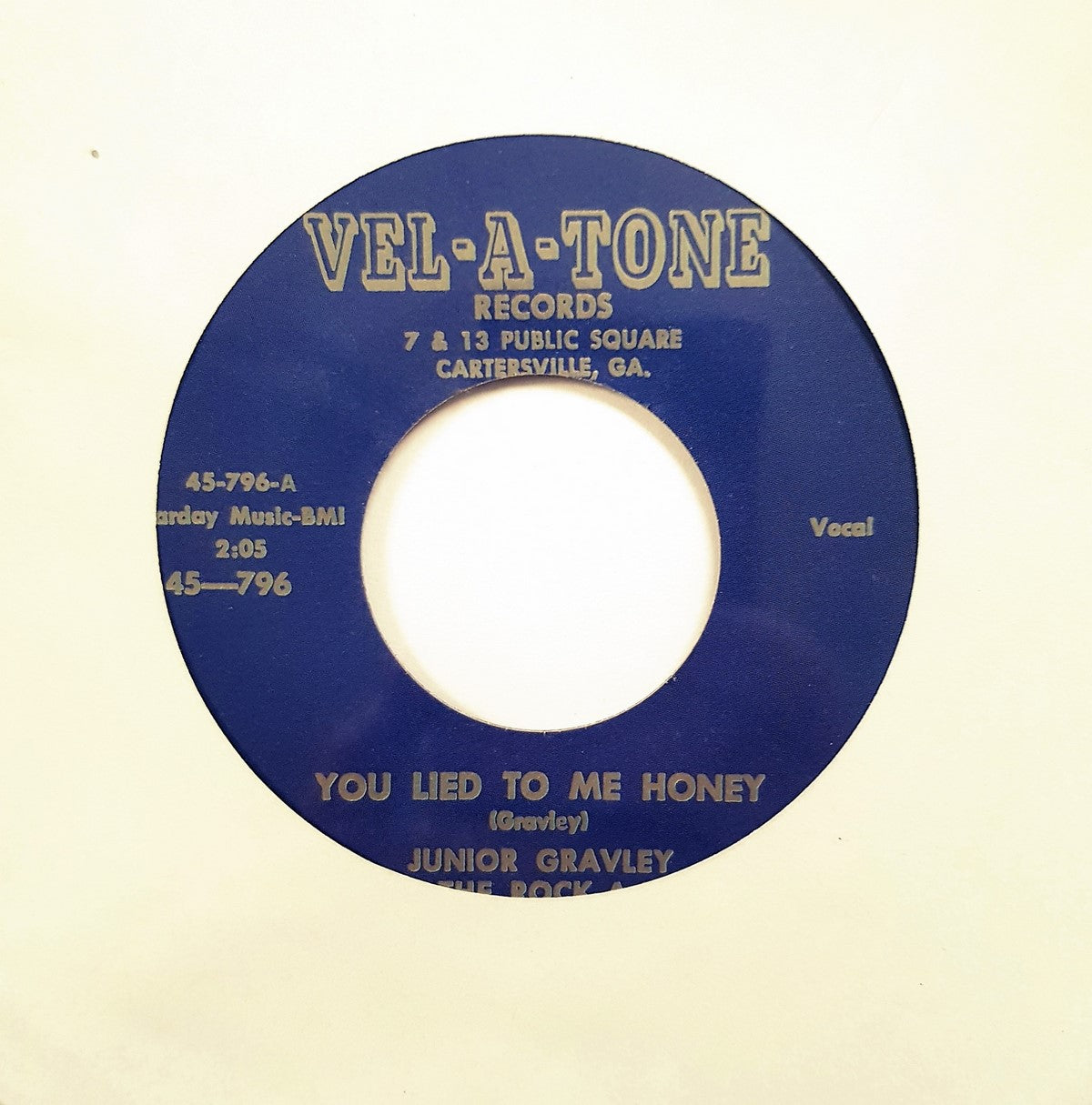 Single - Junior Gravley with The Rock-A-Tones - You Lied To Me Honey / Take My Hand