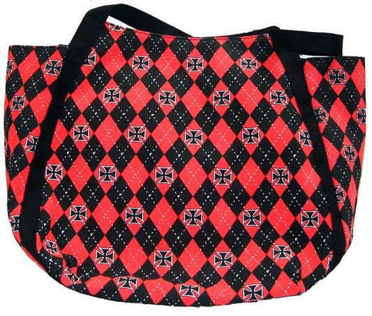 Einkaufstasche - schwarz / rot iron cross