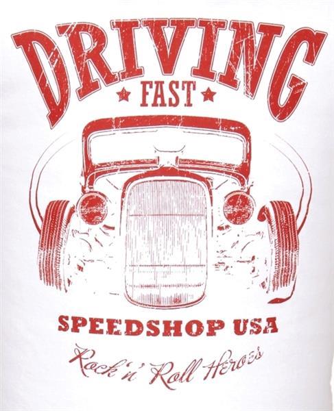 T-Shirt Boy - Rock'n'Roll Heroes - Driving Fast - weiß